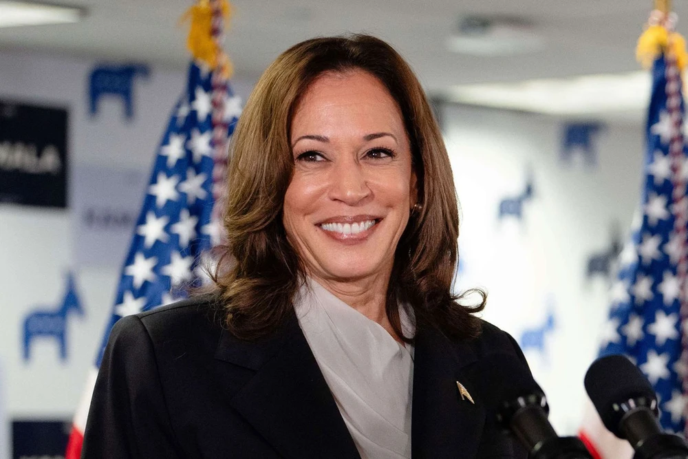 Phó Tổng thống Mỹ Kamala Harris vận động tranh cử tại TP Wilmington, bang Delaware (Mỹ) ngày 22-7. Ảnh: AFP ứng viên tổng thống của đảng Dân chủ.jpg