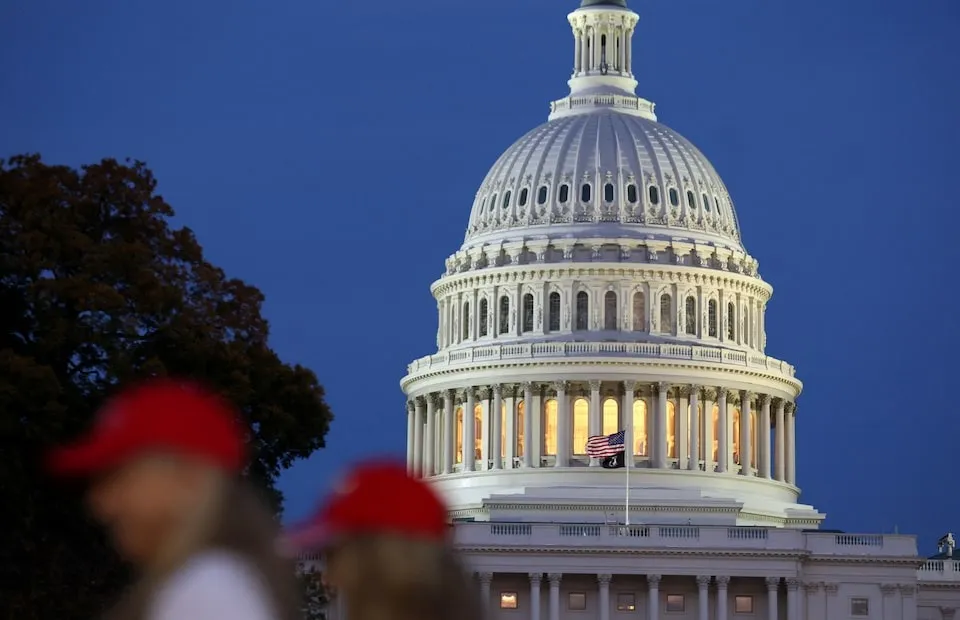 Tòa nhà quốc hội Mỹ, thủ đô Washington, D.C., Mỹ. Ảnh: REUTERS Đảng Cộng hòa tiến gần kiểm soát Hạ viện, Dân chủ nguy cơ trắng tay