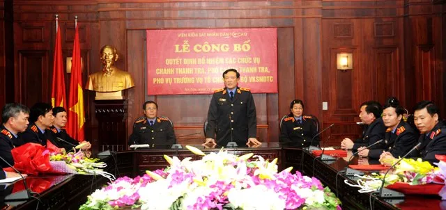 Viện trưởng VKSNDTC Nguyễn Hòa Bình phát biểu tại buổi Lễ 