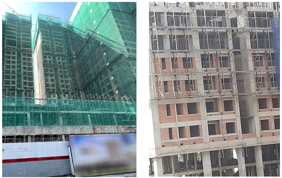 Hai công trình thương mại tại tỉnh Bình Dương và TP.HCM có dấu hiệu vi phạm quy định về tỷ lệ sử dụng VLXKN. Ảnh: PV Hai công trình thương mại tại tỉnh Bình Dương và TP.HCM có dấu hiệu vi phạm quy định về tỷ lệ sử dụng VLXKN. Ảnh: PV