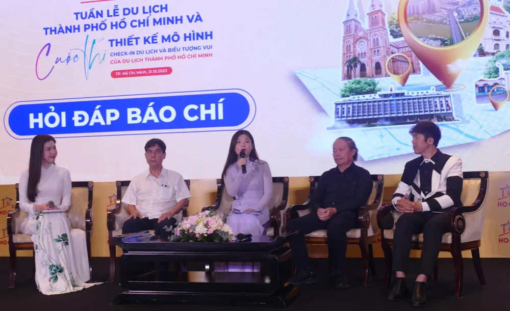 Họp báo công bố Tuần lễ Du lịch TP.HCM và thiết kế mô hình check-in du lịch và biểu tượng vui của du lịch TP.HCM.