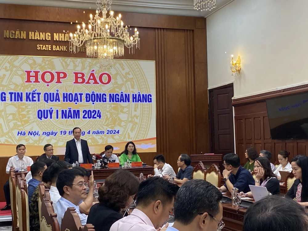 Phó Thống đốc NHNN Đào Minh Tú thông tin về chính sách tiền tệ. Ảnh: Minh Trúc họp báo ngân hàng nhà nước quý I-2024
