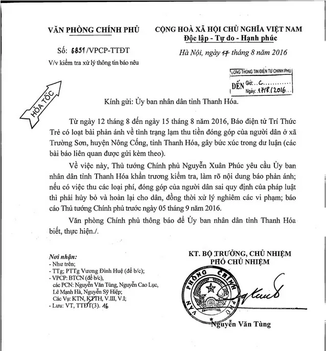 Thủ tướng yêu cầu làm rõ việc lạm thu phí ở nông thôn ảnh 1 Thủ tướng yêu cầu làm rõ việc lạm thu phí ở nông thôn ảnh 1