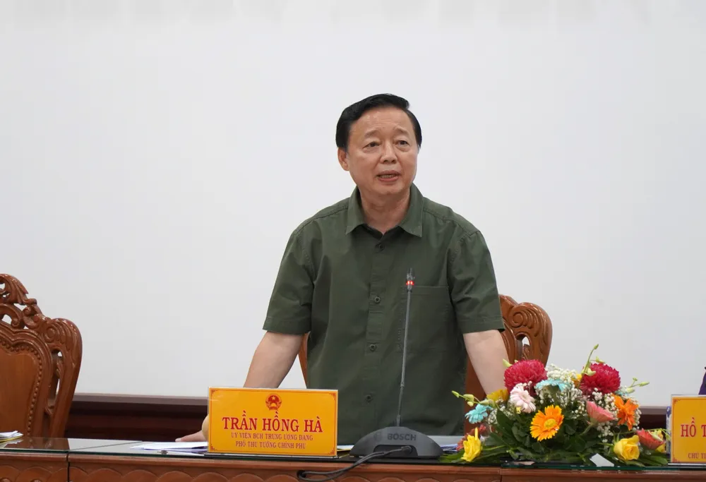 Phó Thủ tướng Trần Hồng Hà phát biểu chỉ đạo tại buổi làm việc Thieu-cat-du-an-phia-Nam (2).JPG