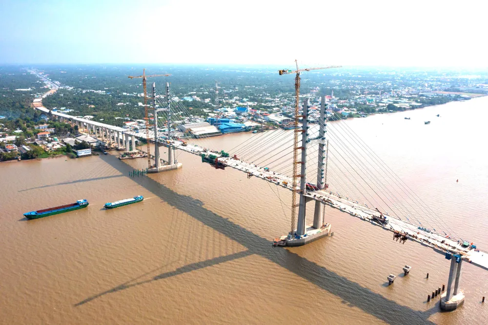 Ngày 19-4 sẽ hợp long dự án cầu Rạch Miễu 2 nối tỉnh Bến Tre và Tiền Giang