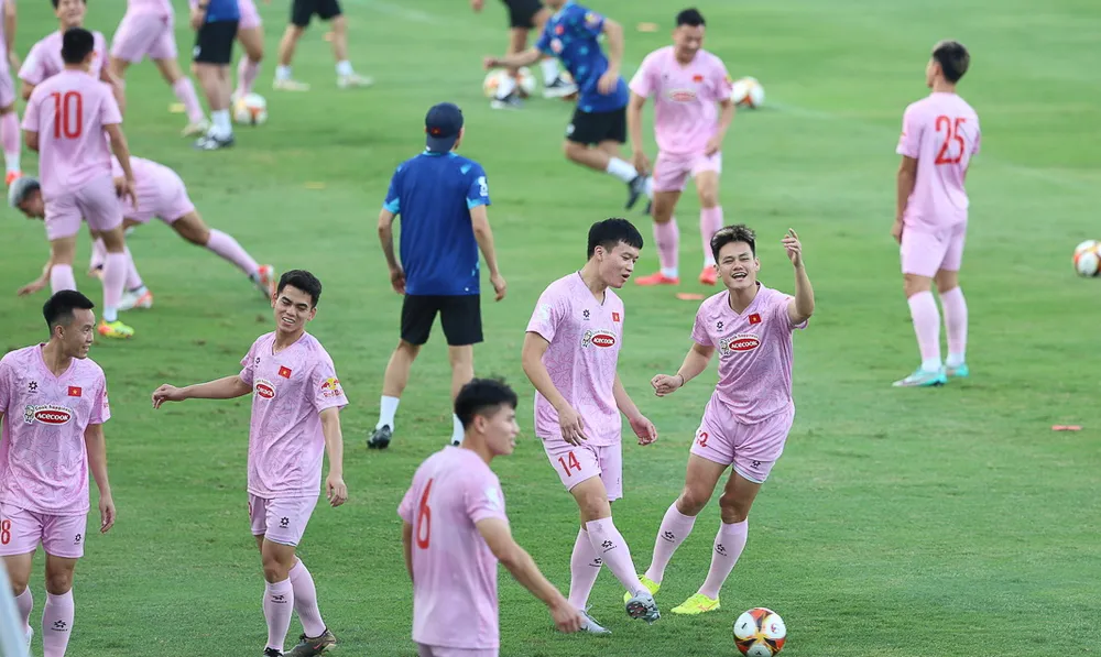 Đội tuyển Việt Nam tích cực tập luyện. ẢNH: VFF