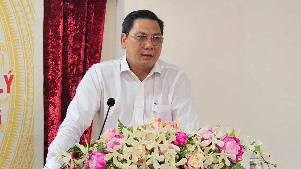 Phó chánh án TAND TP.HCM Phùng Văn Hải trình bày tại buổi tập huấn. Ảnh: SONG MAI