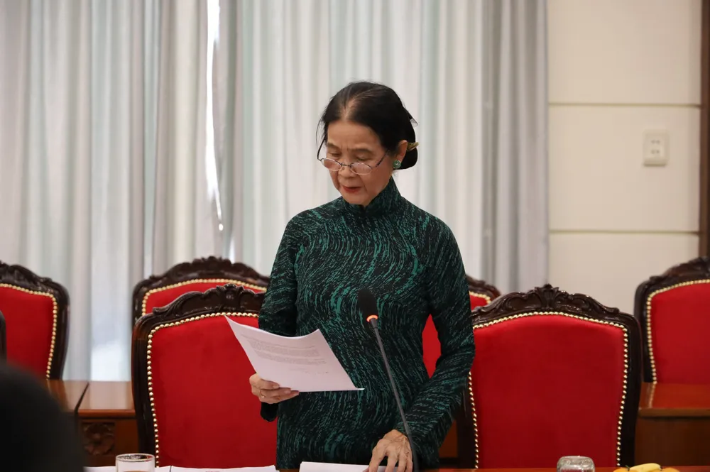 Luật sư Trương Thị Hòa phát biểu tại hội thảo. Ảnh: SONG MAI Ghi am.2.jpg