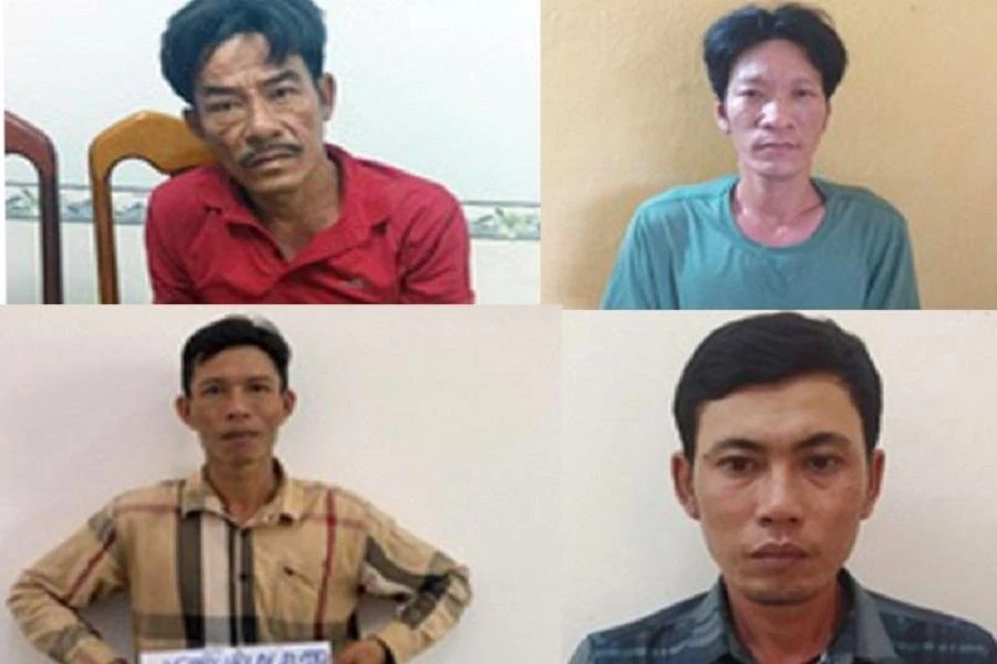 Nhóm chuyên trộm tiệm vàng vừa sa lưới tại Cà Mau. Ảnh do Công an tỉnh Cà Mau cung cấp