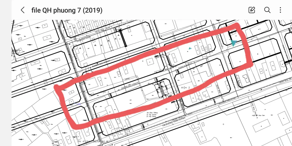 Đường theo quy hoạch 2019.
