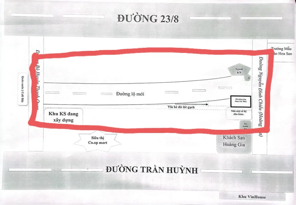 Con đường sau khi điều chỉnh hồi tháng 9-2021.