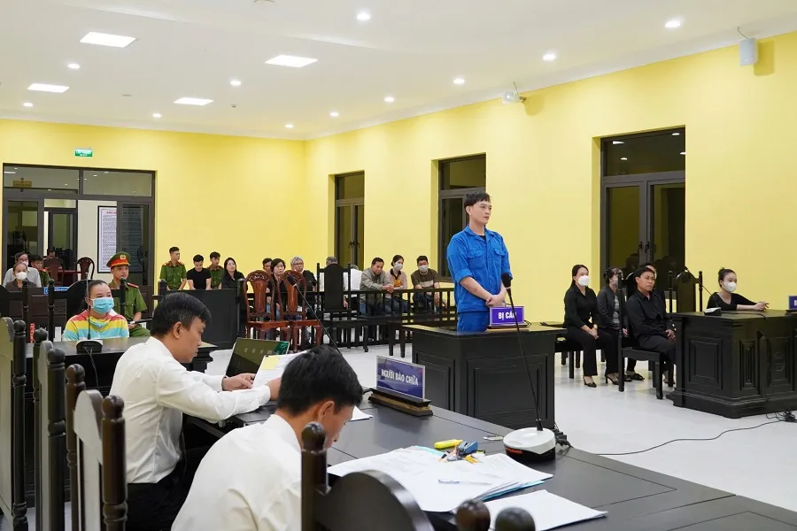 Phiên toà sơ thẩm xử bị cáo Bùi Vũ Khoa hôm nay 16-9-2024. Ảnh CTV Bùi Vũ Khoa bị tuyên tử hình 1.1.jpg