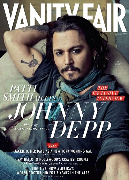 Chàng cướp biển đẹp trai Johnny Depp trên bức hình bìa số ra tháng 1/2011.