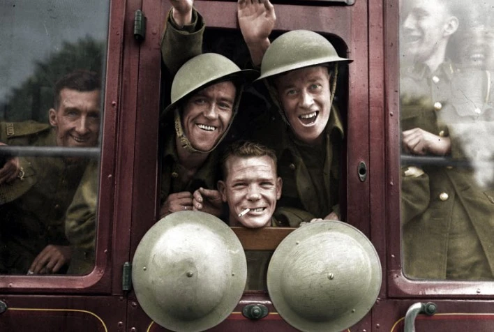 board their train for the first stage of their trip to the front – England, September 20, 1939...