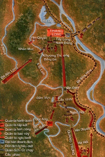 Năm 1788 - 1789, quân Thanh xâm lược nước ta. Người anh hùng áo vải Quang Trung - Nguyễn Huệ đã phất cờ khởi nghĩa, cùng nghĩa quân Tây Sơn làm nên trận Ngọc Hồi - Đống Đa lịch sử, đập tan âm mưu xâm lược của nhà Thanh và ý đồ bán nước của Lê Chiêu Thống.