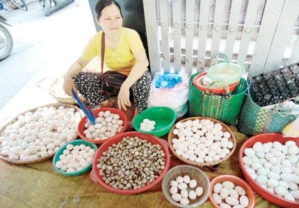 Giá trứng vịt lộn đã bắt đầu tăng. ảnh: T.G