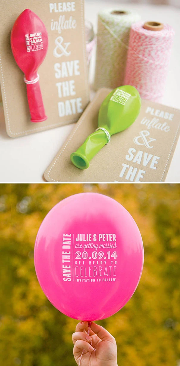 Thông điệp lễ cưới được in lên da của bóng,