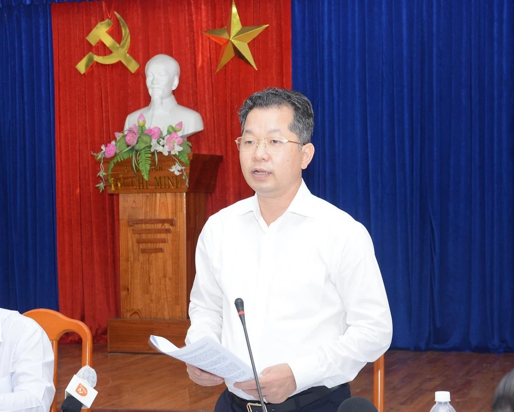 Bí thư Thành ủy Đà Nẵng Nguyễn Văn Quảng làm việc với Đảng ủy Khu Công nghệ cao và Các khu công nghiệp TP. Ảnh: CH