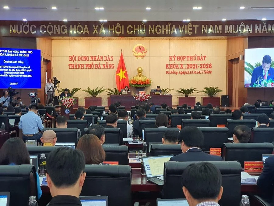 HĐND TP Đà Nẵng khai mạc kỳ họp thứ bảy, khóa X, nhiệm kỳ 2021-2026. Ảnh: TẤN VIỆT