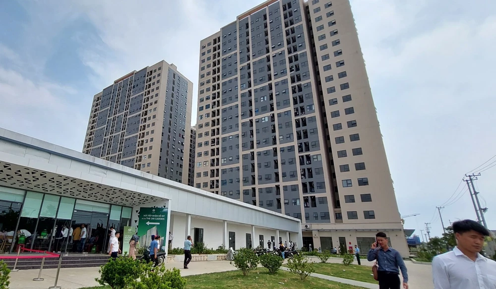 Dự án Chung cư nhà ở xã hội trên lô đất B4-2 thuộc Khu đô thị xanh Bàu Tràm Lakeside. Ảnh: TẤN VIỆT