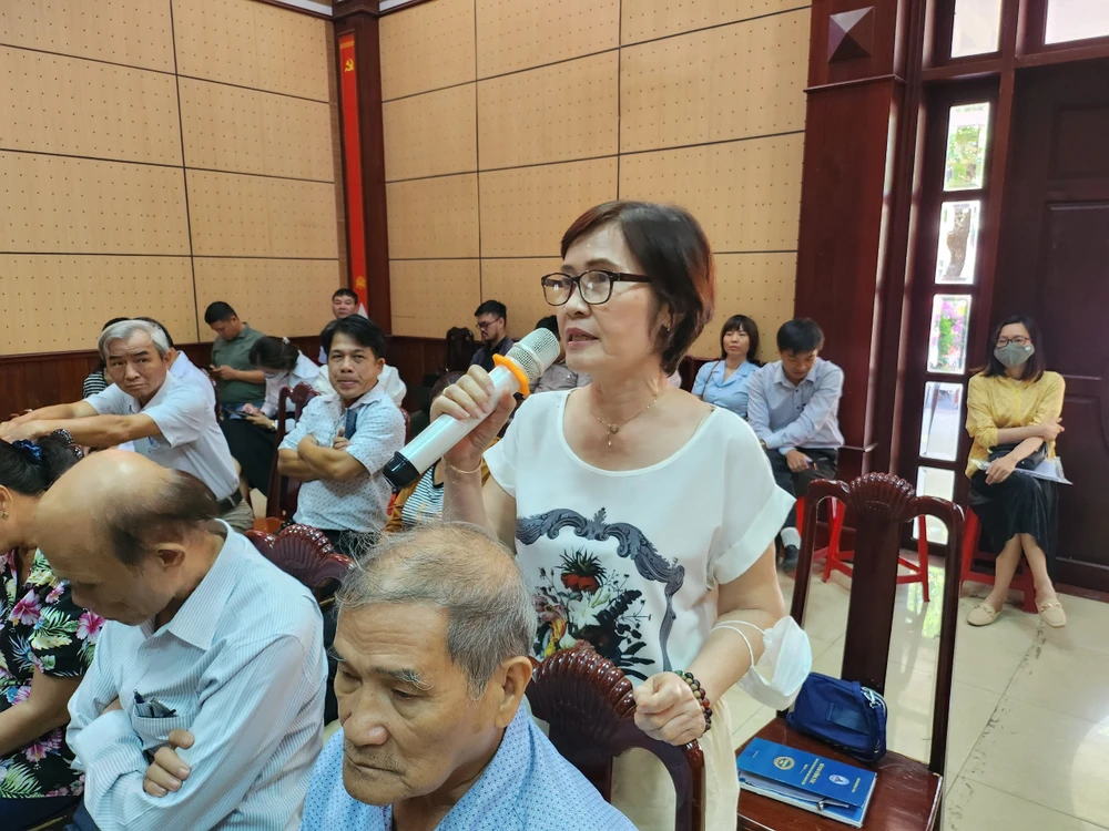 Cử tri Đoàn Thị Hoa, phường Hòa Thọ Đông, quận Cẩm Lệ, Đà Nẵng. Ảnh: TẤN VIỆT