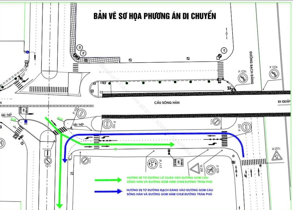 đường gom phía nam cầu sông hàn
