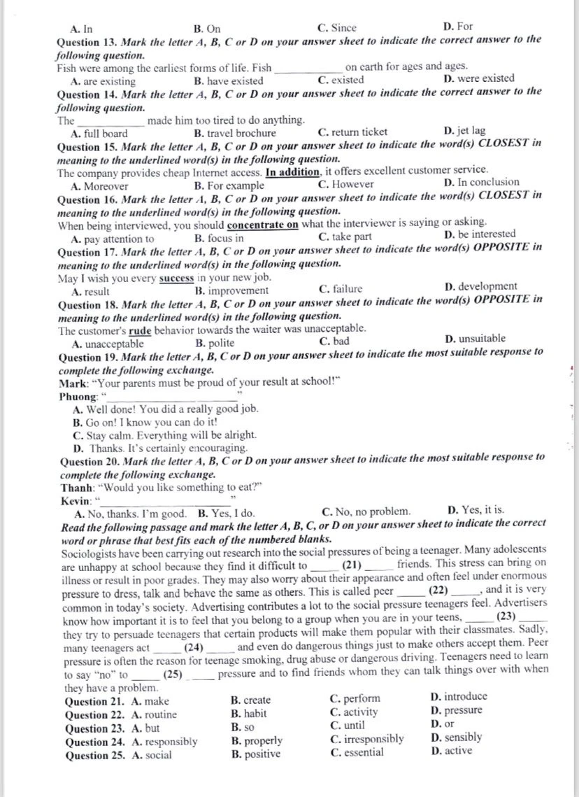 kỳ thi vào lớp 10 Hà Nội đề minh họa môn tiếng anh 1.jpg