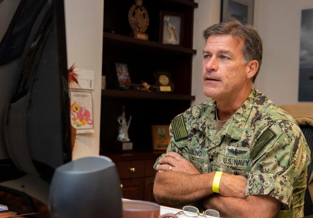 Chỉ huy Bộ Tư lệnh Ấn Độ Dương - Thái Bình Dương của Mỹ, Đô đốc John Aquilino. Ảnh: US NAVY