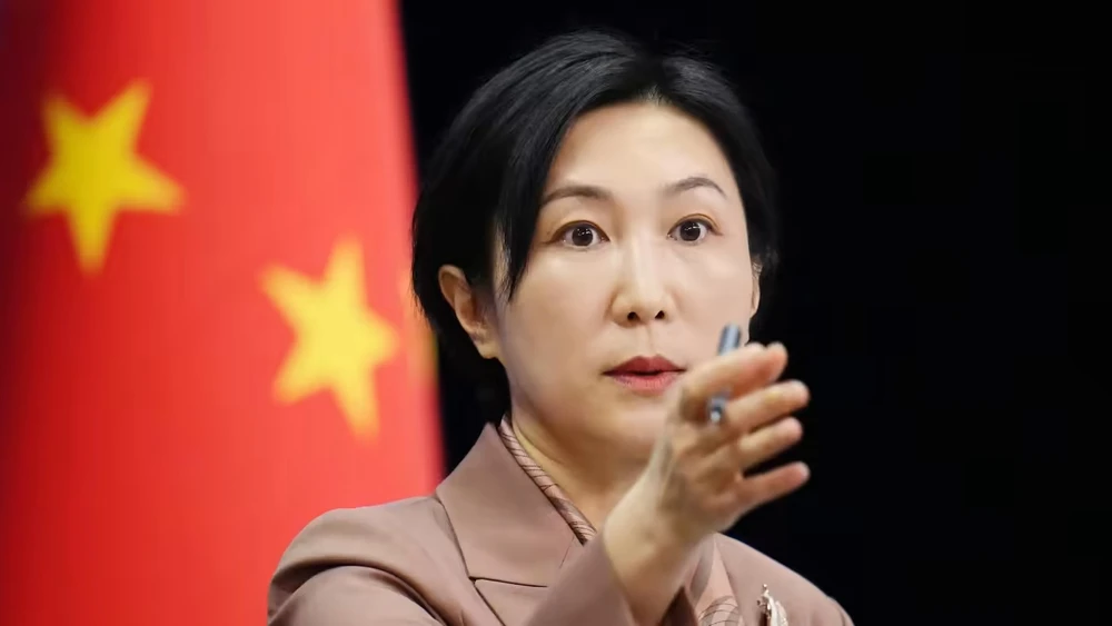 Người phát ngôn Bộ Ngoại giao TQ Mao Ninh. Ảnh: KYODO NEWS Người phát ngôn Bộ Ngoại giao TQ Mao Ninh. Ảnh: KYODO NEWS