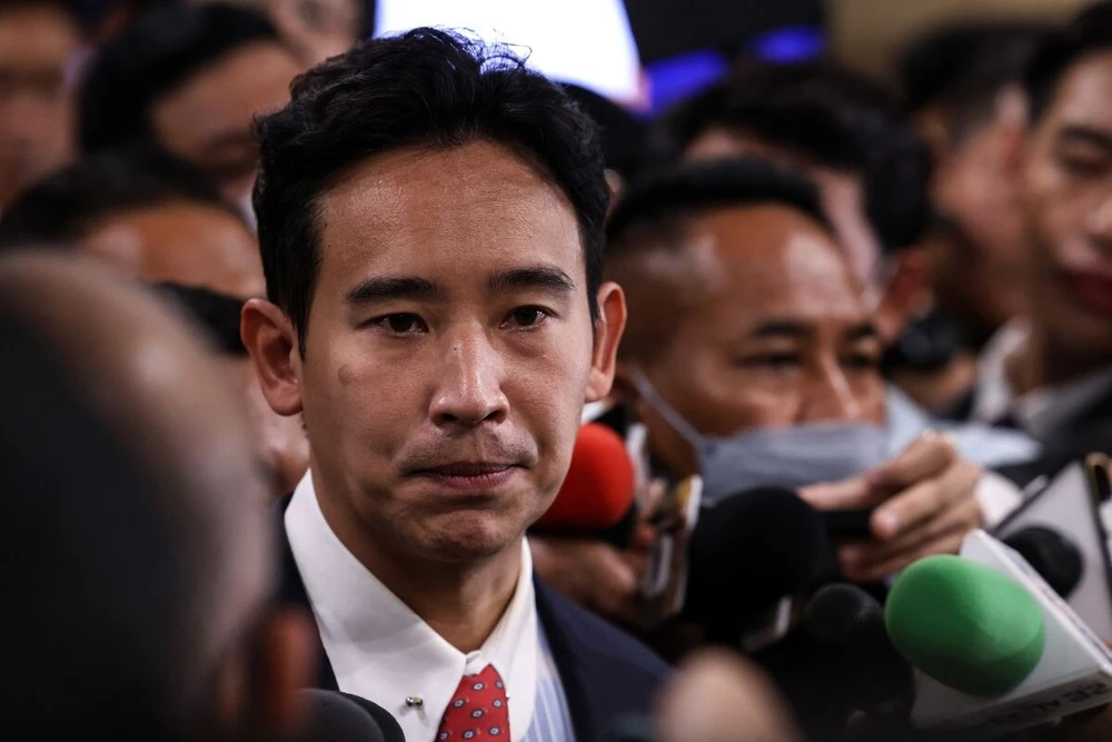 Lãnh đạo đảng Tiến bước Pita Limjaroenrat. Ảnh: Valeria Mongelli/BLOOMBERG
