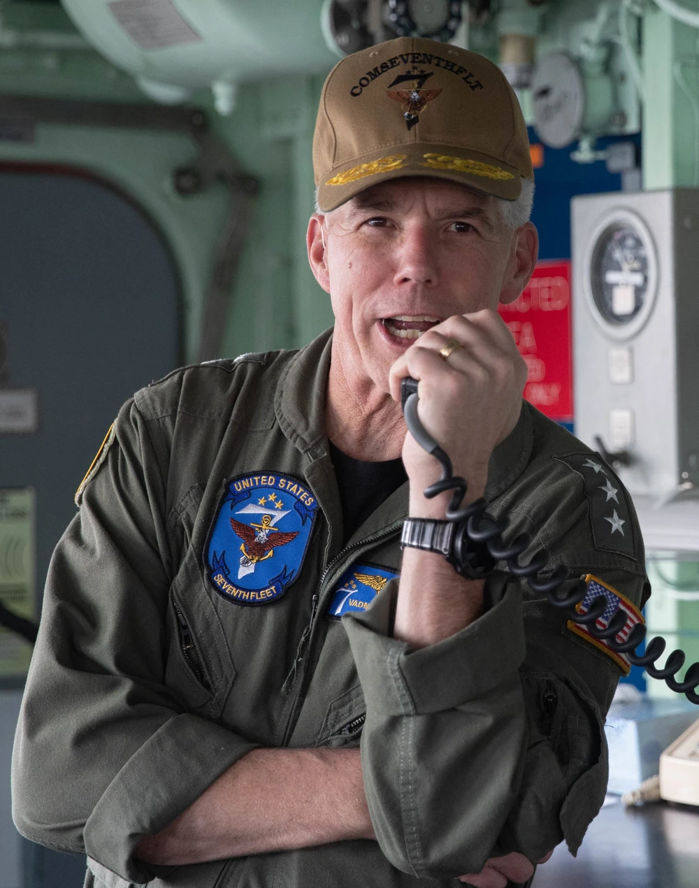 Tư lệnh Hạm đội 7 Hải quân Mỹ - Phó đô đốc Karl Thomas. Ảnh: US NAVY