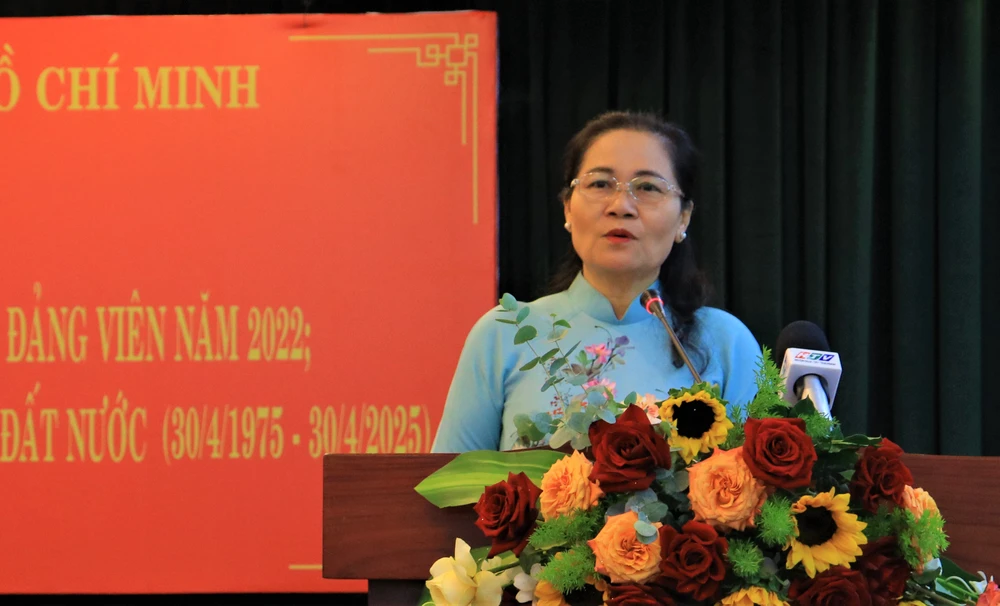 Phó Bí thư Thành uỷ, Chủ tịch HĐND TP Nguyễn Thị Lệ phát biểu chỉ đạo tại hội nghị. Ảnh: VT