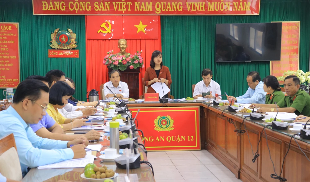 Bà Phạm Quỳnh Anh, Trưởng Ban Pháp chế HĐND TP.HCM phát biểu tại buổi làm việc. Ảnh: VT