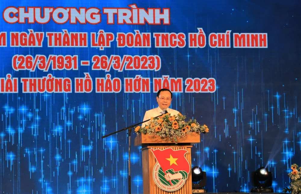 Phó Bí thư Thành ủy TP.HCM Nguyễn Văn Hiếu phát biểu tại chương trình. Ảnh: VT Phó Bí thư Thành ủy TP.HCM Nguyễn Văn Hiếu phát biểu tại chương trình. Ảnh: VT