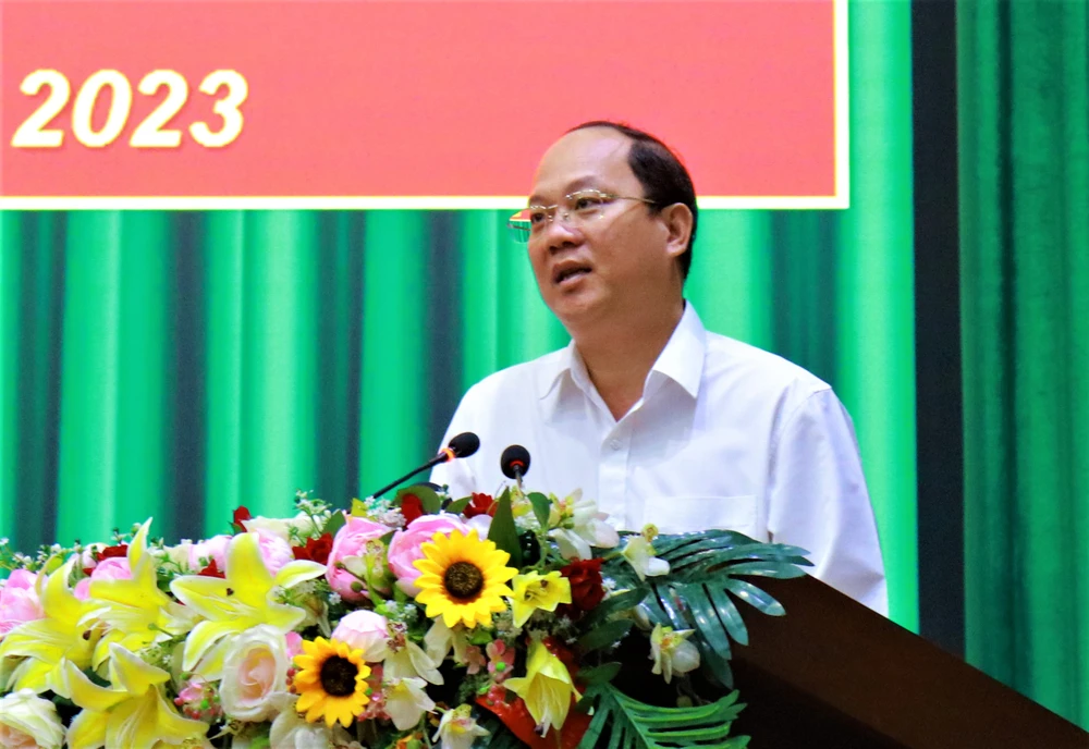 Phó Bí thư Thành ủy TP.HCM Nguyễn Hồ Hải phát biểu tại lễ tuyên dương. Ảnh: VÕ THƠ