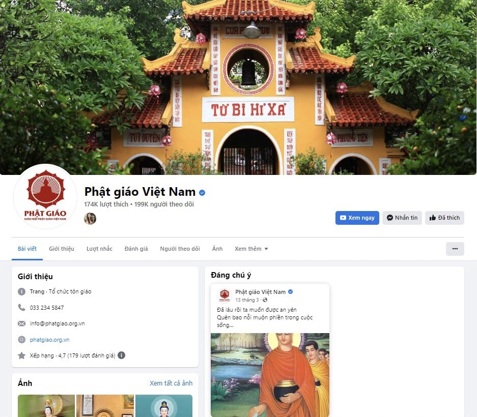 Fanpage chính thống “Phật giáo Việt Nam” của Cổng thông tin Phật giáo thuộc Giáo hội Phật giáo Việt Nam Fanpage chính thống “Phật giáo Việt Nam” của Cổng thông tin Phật giáo thuộc Giáo hội Phật giáo Việt Nam