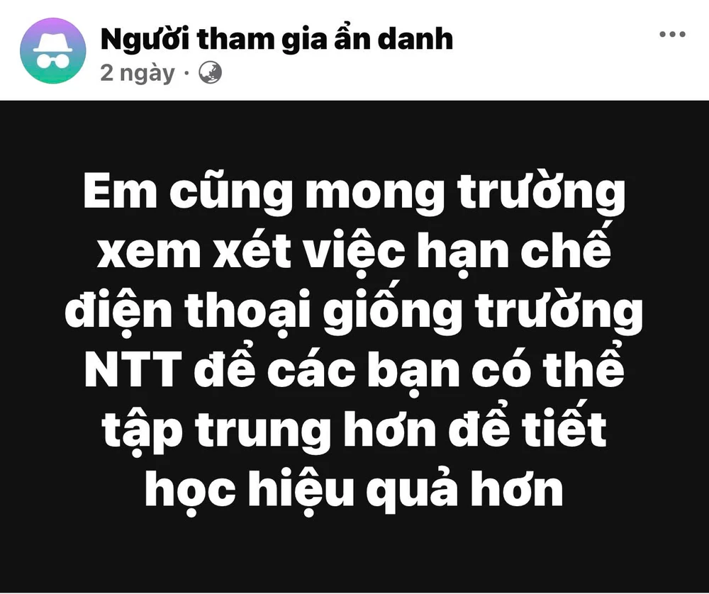 Cấm học sinh dùng điện thoại trong trường plo