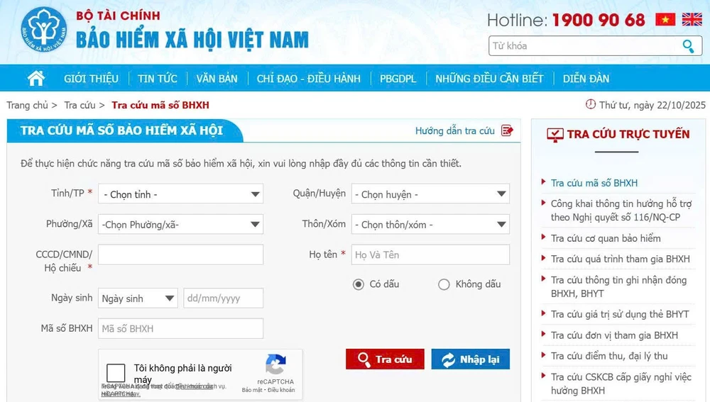 tra cứu mã số BHXH