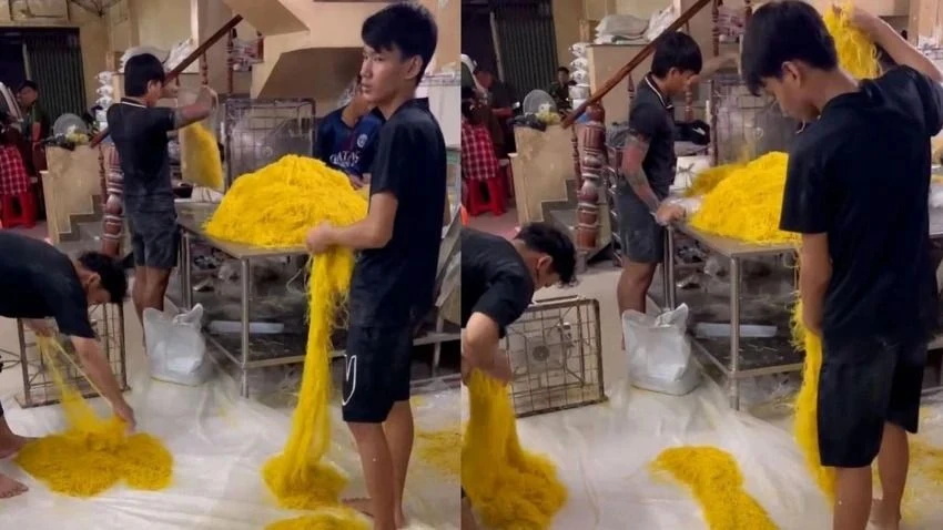 mì tươi trộn hàn the