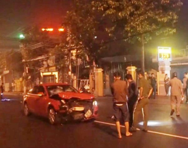 Hiện trường vụ tai nạn giao thông.