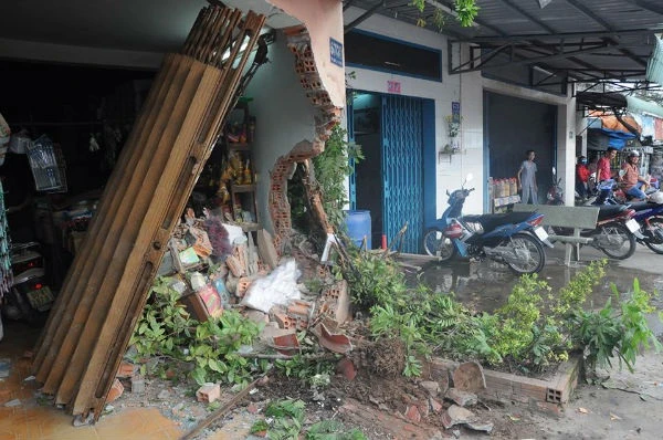 Hiện trường vụ tai nạn giao thông. Ảnh: Vũ Hội.