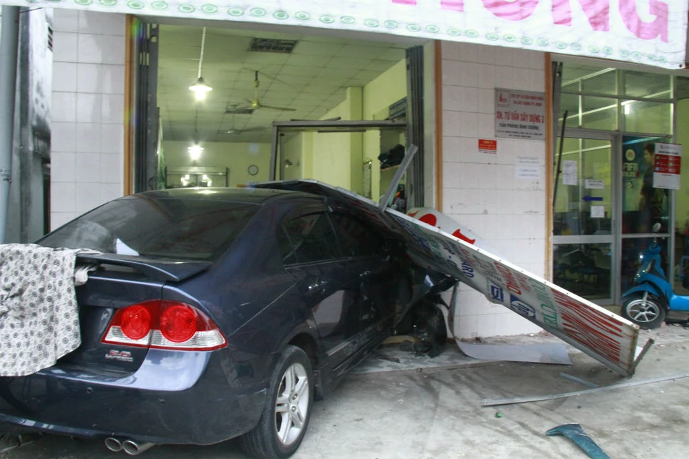 Hiện trường vụ tai nạn giao thông.