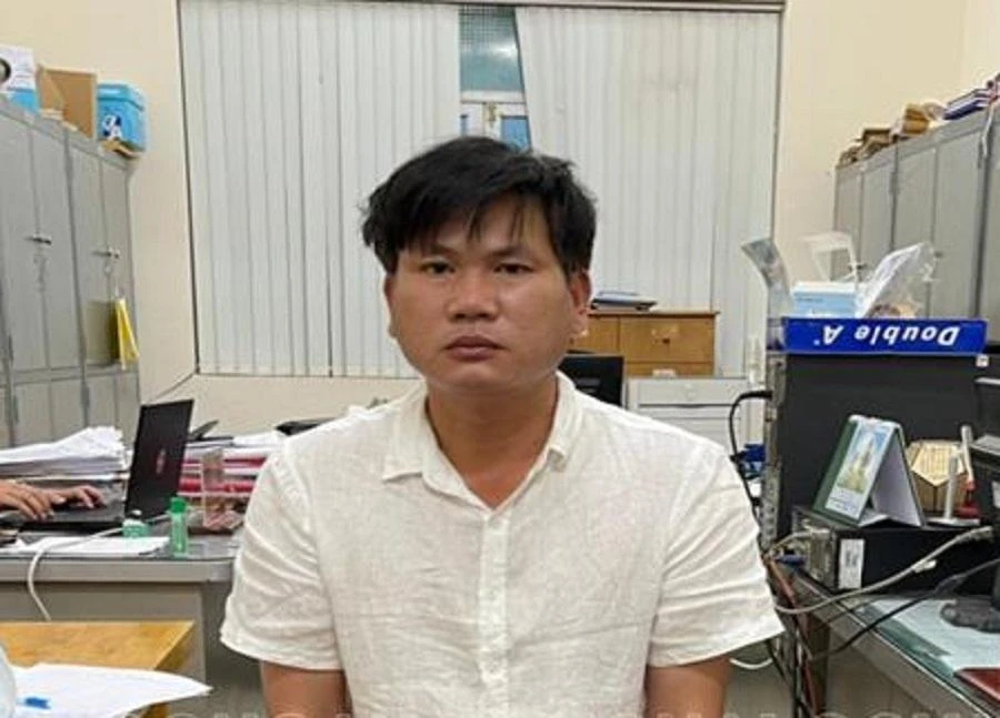 Bị cáo Hùng khi bị bắt giữ. Ảnh: VH