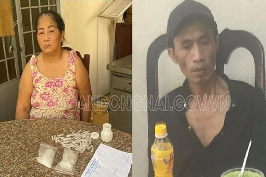 Nghi can Cho Kim Anh cùng con rể Lê Văn Tiến. Ảnh: CAĐN.