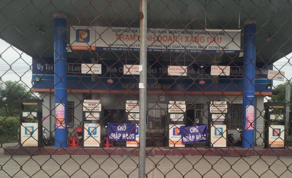 Nhiều cây xăng trên địa bàn tỉnh Đồng Nai đã phải đóng cửa. Ảnh: VH.