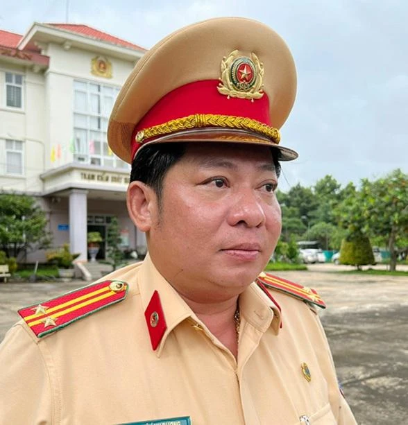 Trung tá Lê Ánh Dương, Trạm trưởng Trạm CSGT Suối Tre về công tác ở Phòng Cảnh sát cơ động Công an tỉnh Đồng Nai. Ảnh: Báo Đồng Nai.