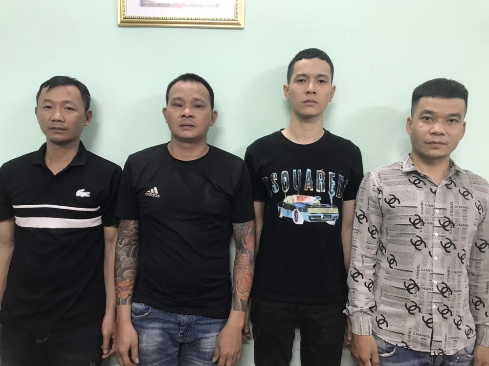 Nhóm cho vay nặng lãi bị bắt giữ. Ảnh: VH