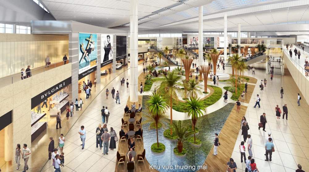 Khu vực cửa hàng mua sắm ngay trong sân bay được thiết kế hiện đại. Ảnh: ACV.