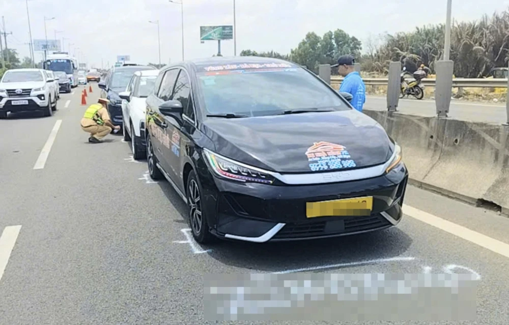 Hiện trường vụ tai nạn giao thông. Ảnh: CTV