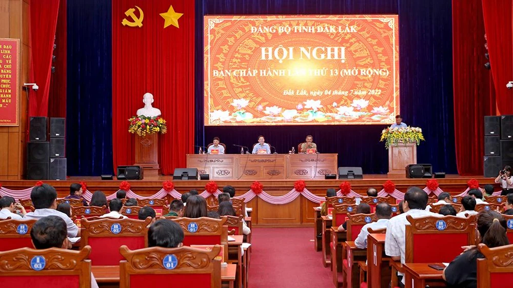 Hội nghị Ban chấp hành Đảng bộ tỉnh lần thứ 13 (mở rộng, Ảnh: daklak.gov.vn)